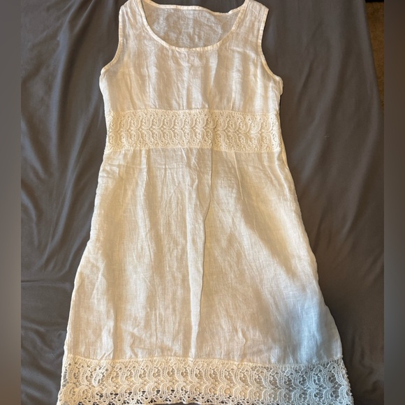 Source Unknown White Lace Midi Dress - Picture 1 of 1